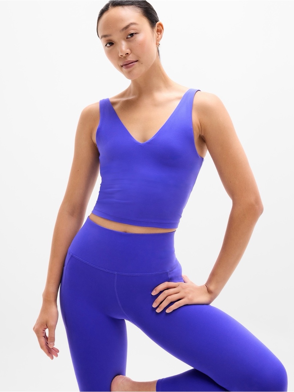 Athleta V-Neck Crop Sports Bra D-DD Cup